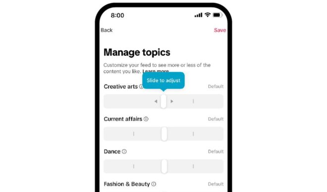 Want a new For You Page? TikTok lets users adjust the topics that show up in recommendations.