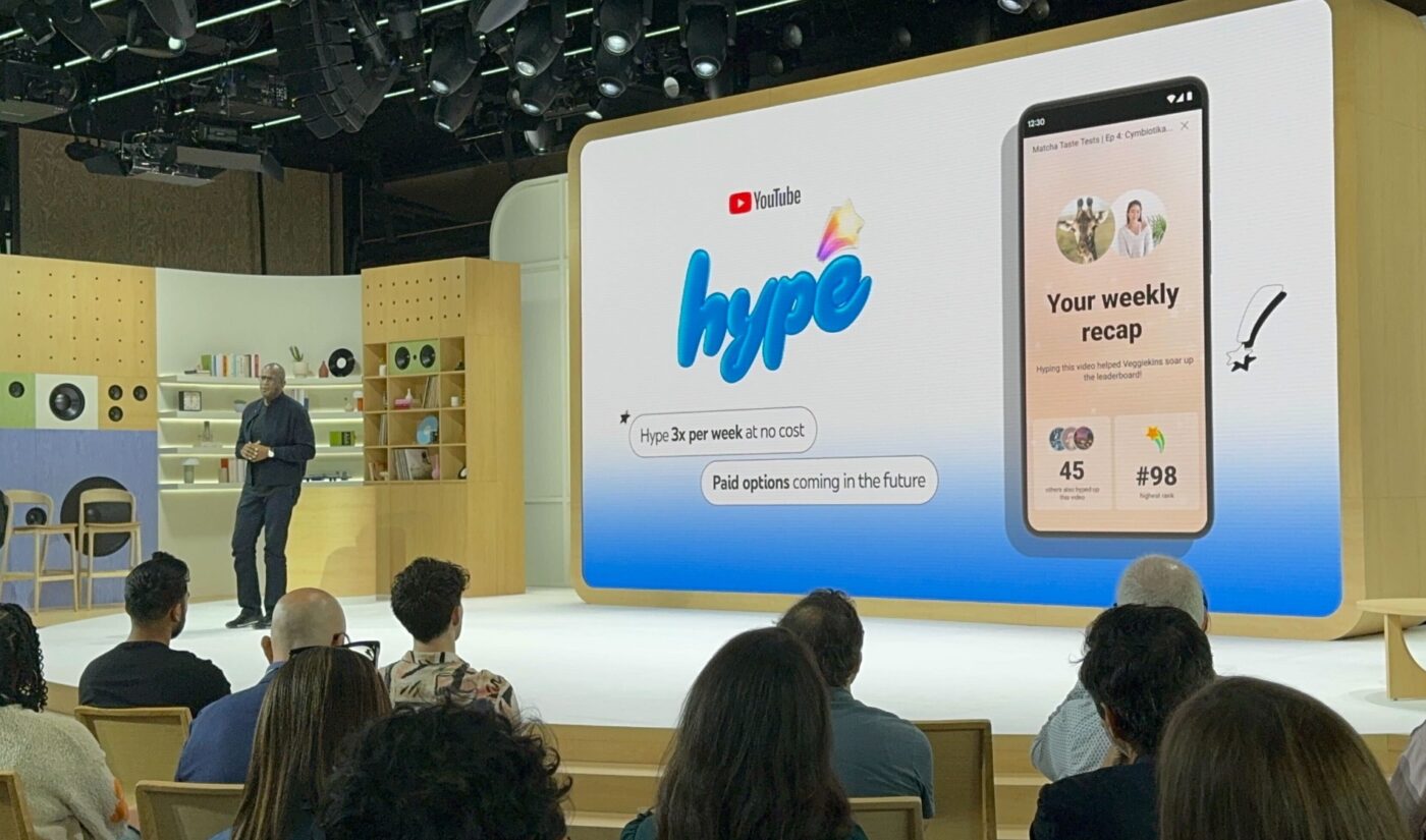 YouTube wants creators to share the Hype