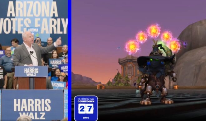 The Kamala Harris campaign let viewers watch World of Warcraft and a Tim Walz rally at the same time