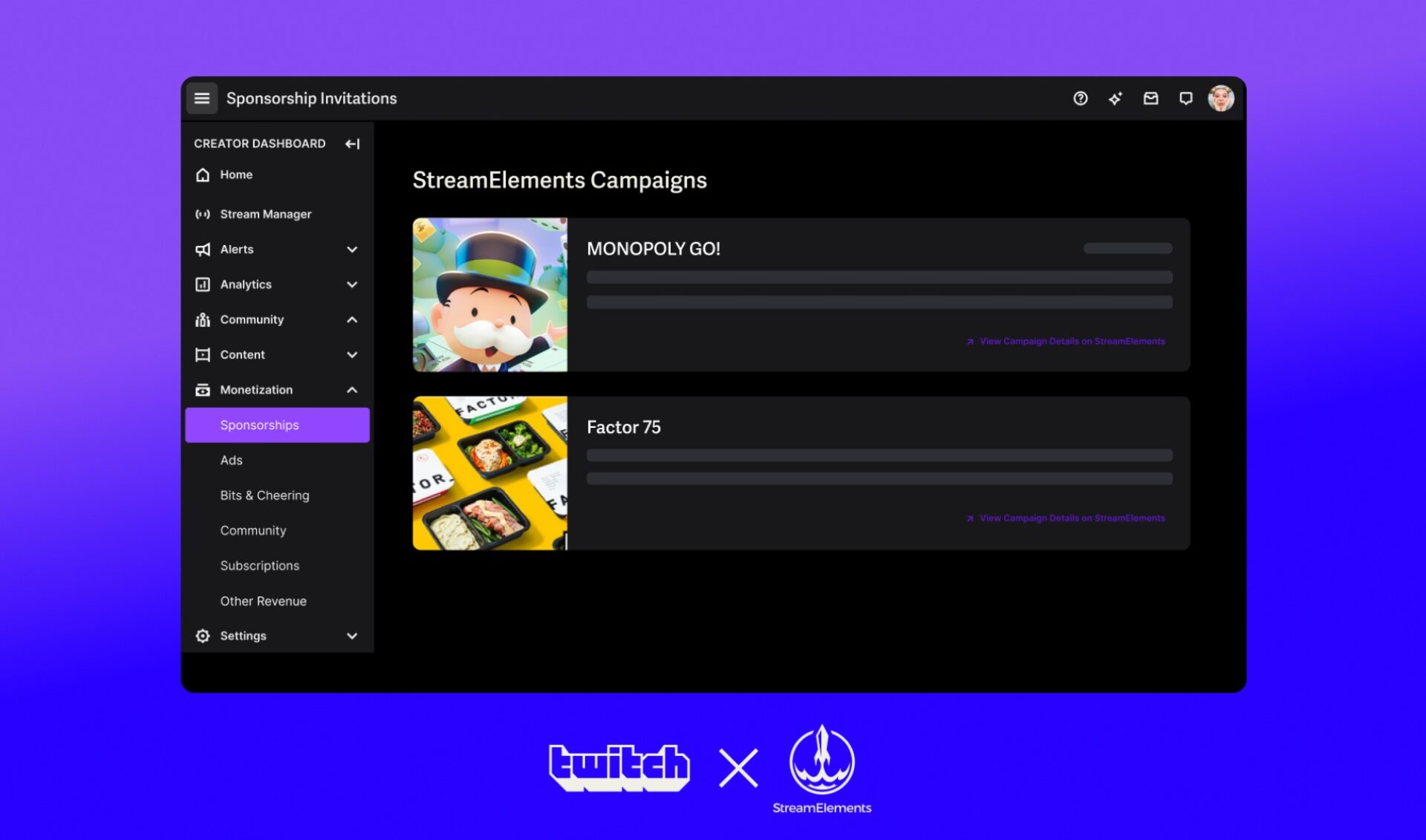 Twitch streamers are getting “sponsorships from marquee brands” in their dashboards thanks to StreamElements