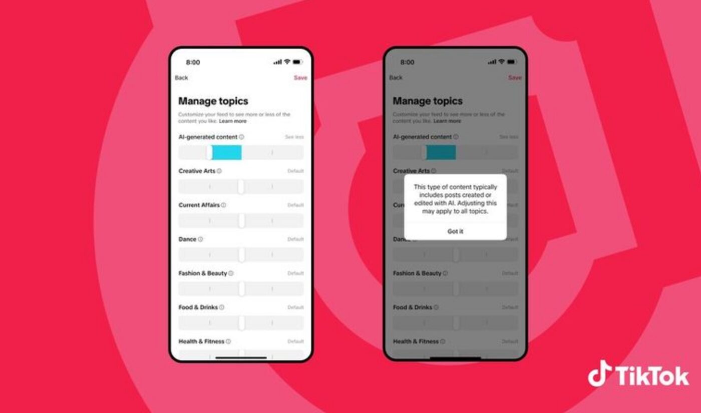 TikTok knows some users are fed up with AI content, so it’s letting them choose how much of it they see