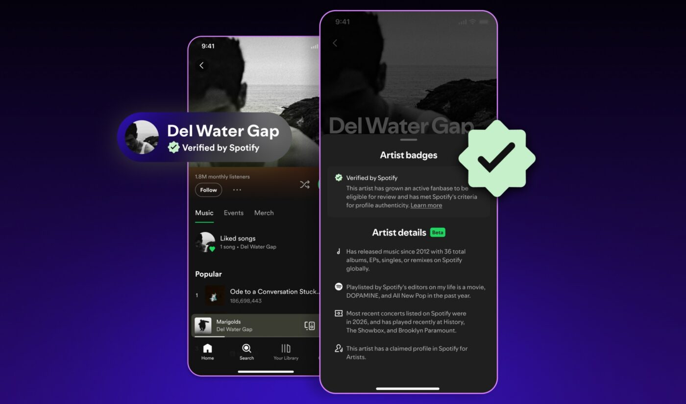 Spotify has a new use for “verified” check marks: They can identify human creators