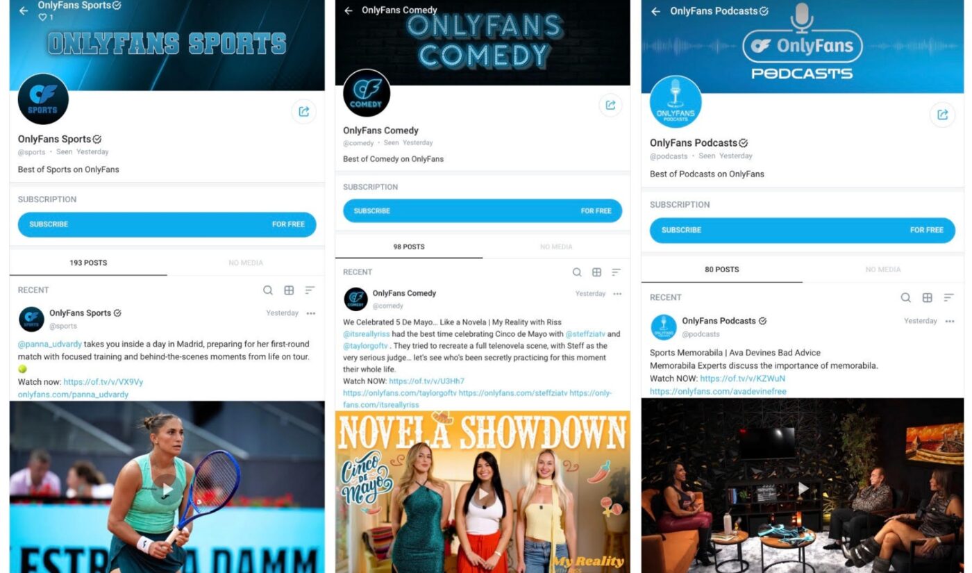 OnlyFans rolls out category-specific hubs to helps its users discover new accounts to follow