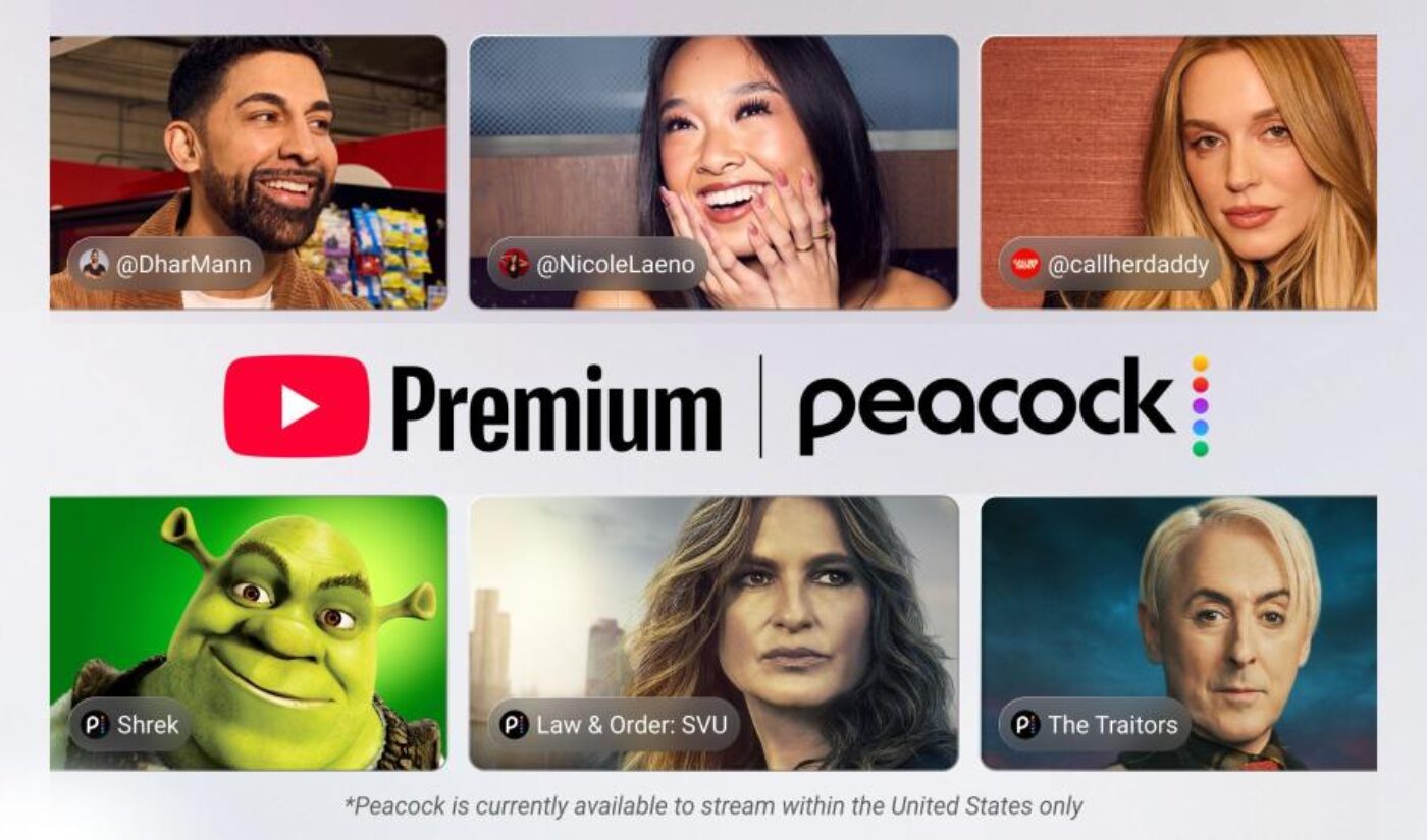YouTube Premium subscribers will get Peacock for free thanks to a first-of-its-kind deal
